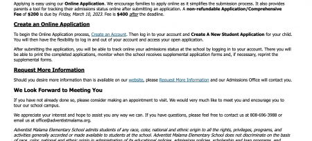 Kindergarten/New students  Applications